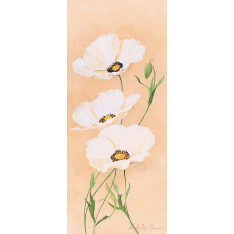 White poppy III Black Modern Wood Framed Art Print by Boucher, Nathalie