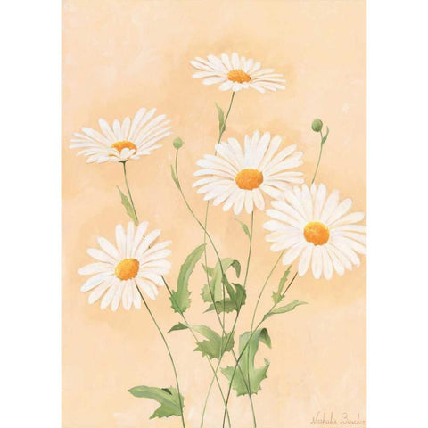 White margarite II Black Modern Wood Framed Art Print by Boucher, Nathalie