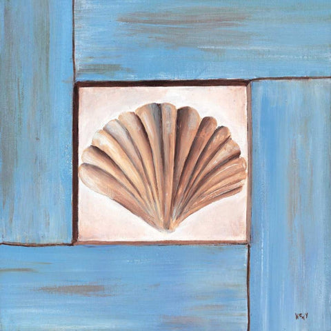 Seashell Black Ornate Wood Framed Art Print with Double Matting by Hedy