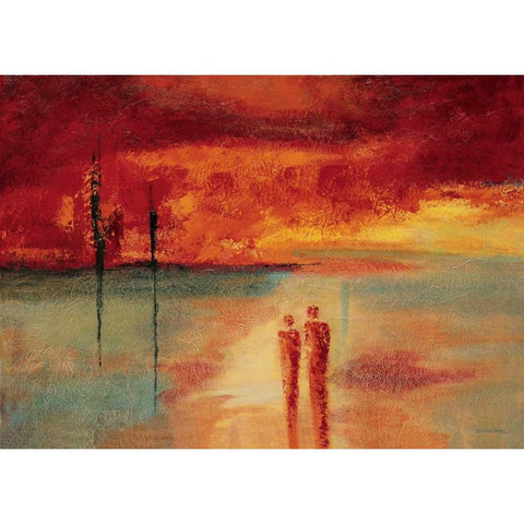 Far away II Black Modern Wood Framed Art Print with Double Matting by Christiaans, Dien