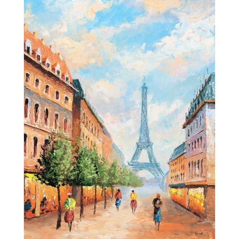 Paris I White Modern Wood Framed Art Print by Renee