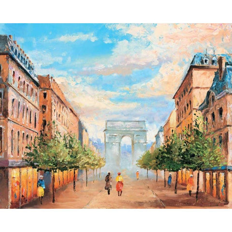 Paris III Gold Ornate Wood Framed Art Print with Double Matting by Renee