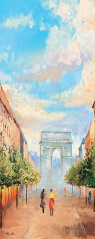 Paris V Black Ornate Wood Framed Art Print with Double Matting by Renee