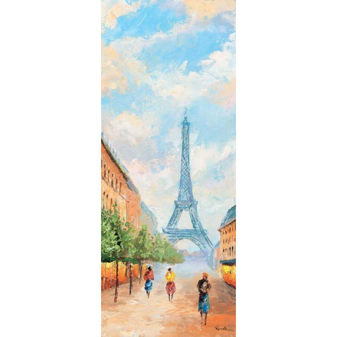 Paris VI Gold Ornate Wood Framed Art Print with Double Matting by Renee