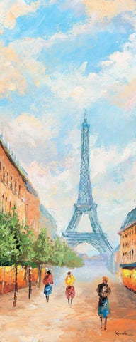 Paris VI White Modern Wood Framed Art Print with Double Matting by Renee