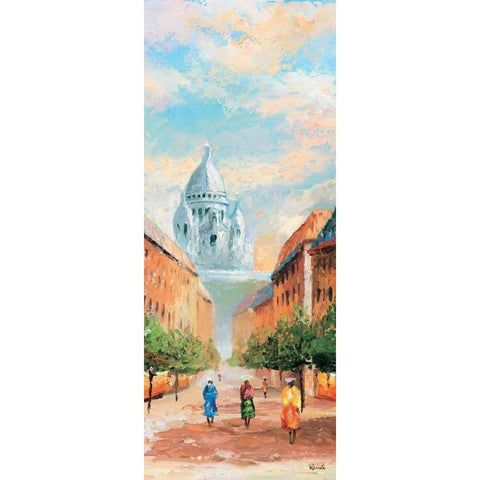 Paris VII Gold Ornate Wood Framed Art Print with Double Matting by Renee