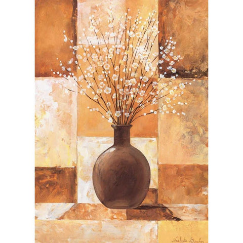 Twigs with white II Black Modern Wood Framed Art Print by Boucher, Nathalie