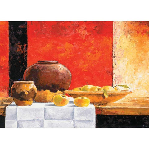 Stillife with apples II White Modern Wood Framed Art Print by Nauts, Frans