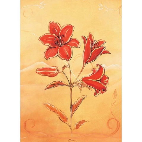 Three reds II White Modern Wood Framed Art Print by Jasper