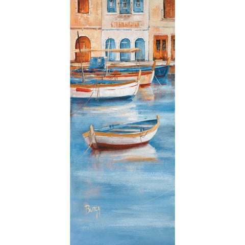 View on water I Gold Ornate Wood Framed Art Print with Double Matting by Burgy