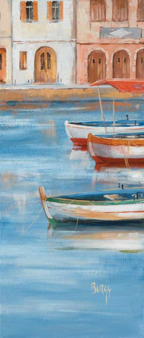 View on water III White Modern Wood Framed Art Print with Double Matting by Burgy