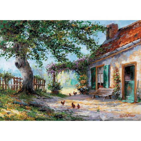Summer in France White Modern Wood Framed Art Print by Withaar, Reint