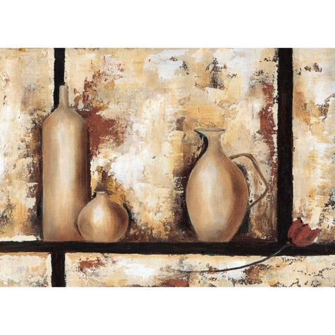 Stillife with vases I Gold Ornate Wood Framed Art Print with Double Matting by Florenti, Isa