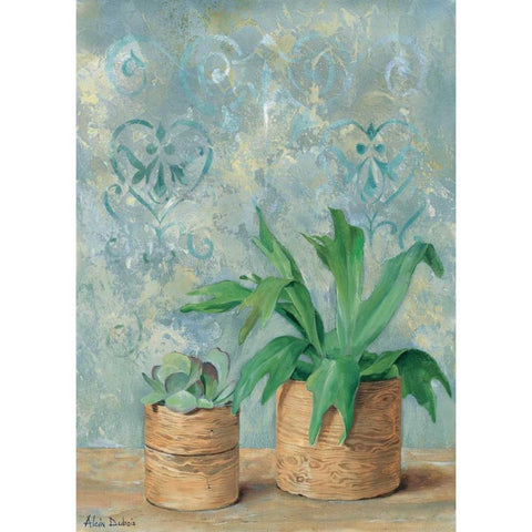 Green plants II Black Modern Wood Framed Art Print by Dubois, Alain