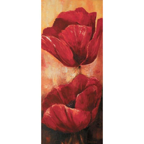 Poppies I Black Modern Wood Framed Art Print by Lotus, Lenna