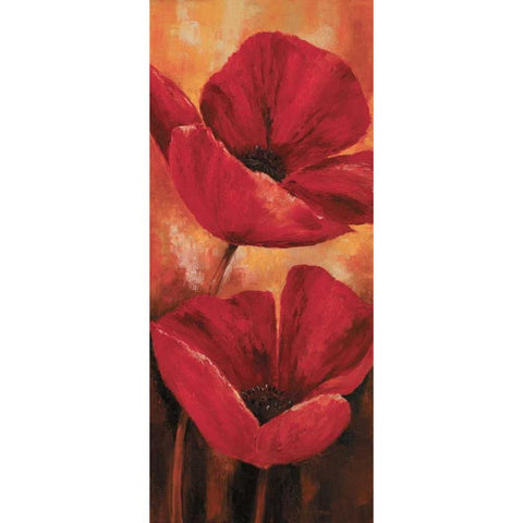 Poppies II Black Modern Wood Framed Art Print by Lotus, Lenna