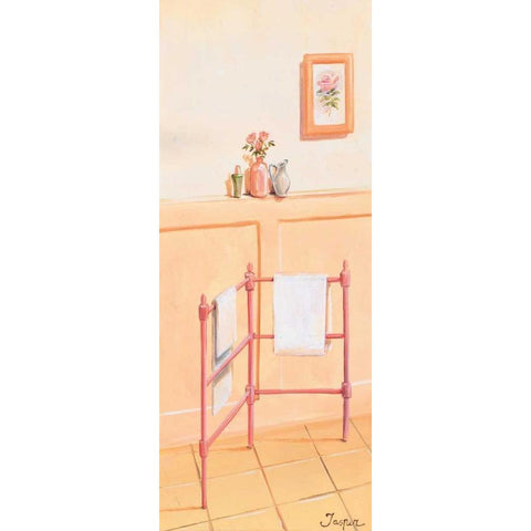 Bathroom in pink II Black Modern Wood Framed Art Print with Double Matting by Jasper