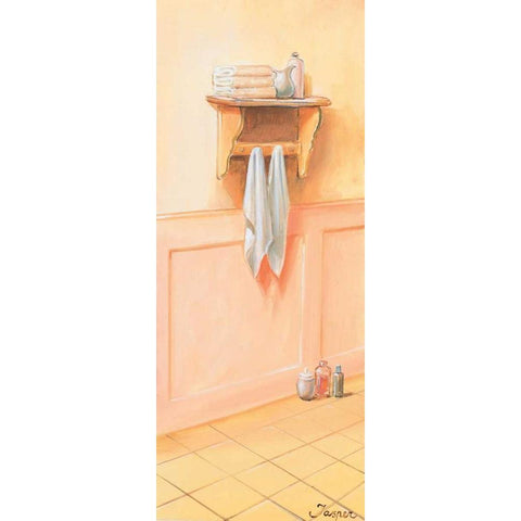 Bathroom in pink III Black Modern Wood Framed Art Print with Double Matting by Jasper