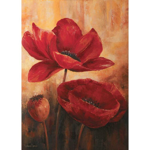 Poppies III White Modern Wood Framed Art Print by Lotus, Lenna