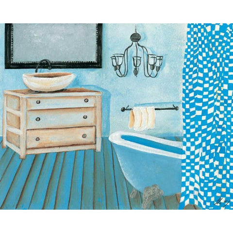 Bath time III Black Modern Wood Framed Art Print with Double Matting by Hedy