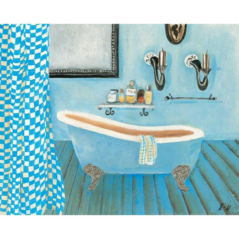 Bath time IV White Modern Wood Framed Art Print by Hedy