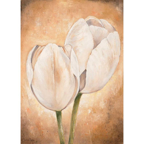 Tulip on beige II Black Modern Wood Framed Art Print by Lotus, Lenna