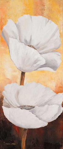 White flowers I Black Ornate Wood Framed Art Print with Double Matting by Lotus, Lenna
