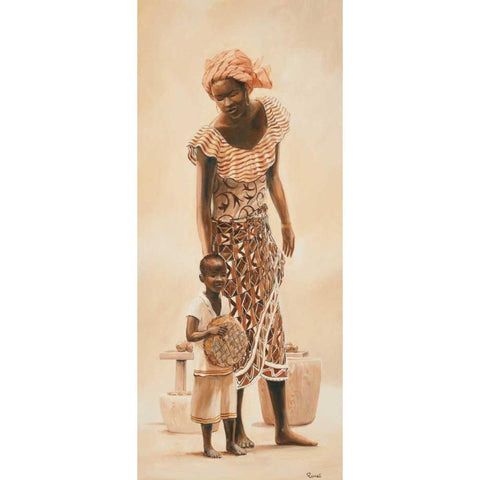 African life I Gold Ornate Wood Framed Art Print with Double Matting by Renee