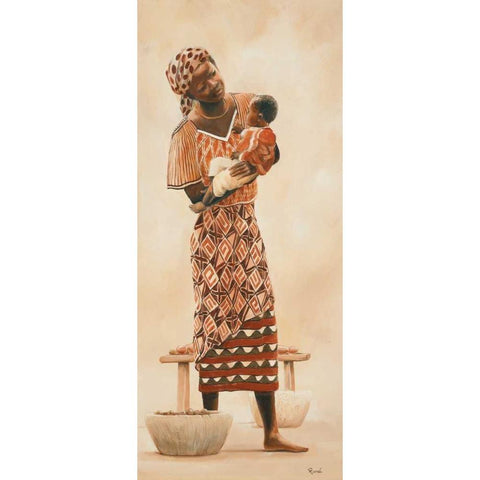 African life III White Modern Wood Framed Art Print by Renee