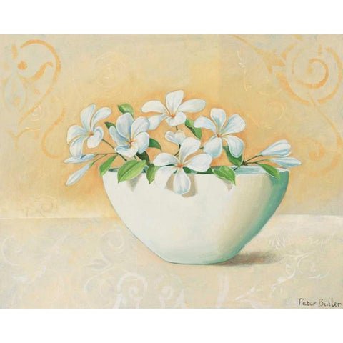 Bowl with beauties II White Modern Wood Framed Art Print by Butler, Peter