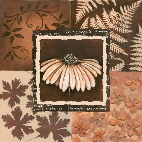 Flower in square IV Black Modern Wood Framed Art Print with Double Matting by Hedy