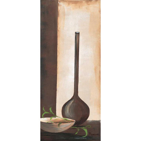 Brown vase I Black Modern Wood Framed Art Print by Florenti, Isa