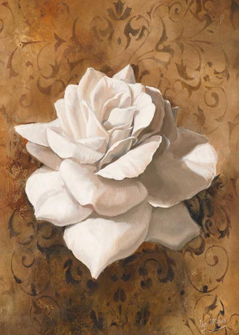 Single flower I White Modern Wood Framed Art Print with Double Matting by Maas, Isa