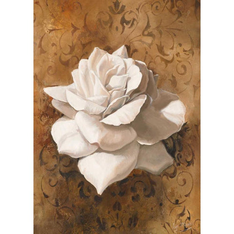Single flower I Black Modern Wood Framed Art Print by Maas, Isa