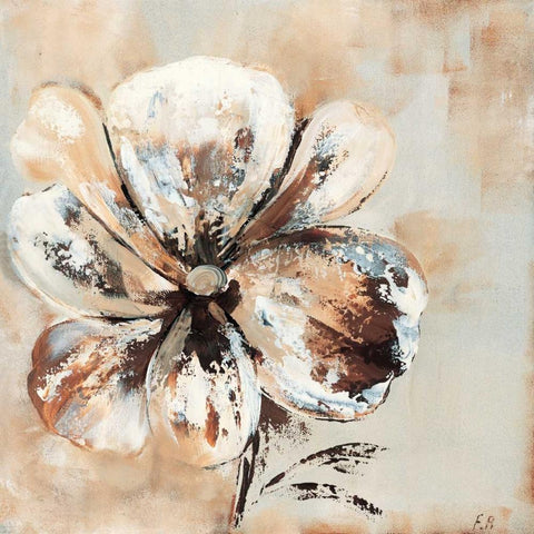 Flower in beige II Gold Ornate Wood Framed Art Print with Double Matting by Florenti, Isa
