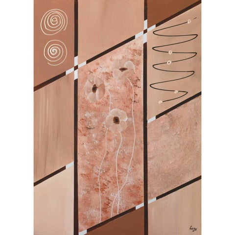 Mix I Black Modern Wood Framed Art Print with Double Matting by Leny