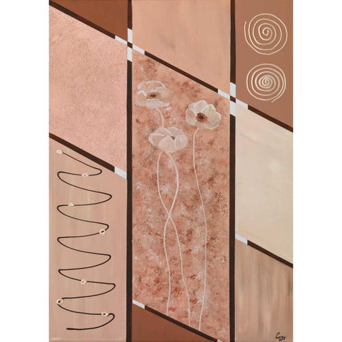 Mix II Gold Ornate Wood Framed Art Print with Double Matting by Leny
