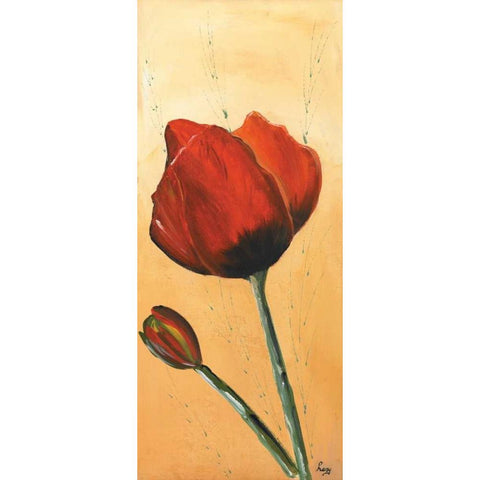 Red III Gold Ornate Wood Framed Art Print with Double Matting by Leny