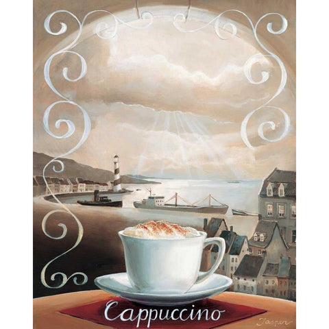 Cappuccino Black Modern Wood Framed Art Print with Double Matting by Jasper