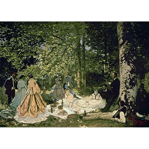 Luncheon on the Grass, 1865-66 Black Modern Wood Framed Art Print with Double Matting by Monet, Claude