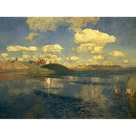 Lake Russia, 1900 Gold Ornate Wood Framed Art Print with Double Matting by Levitan, Isaac