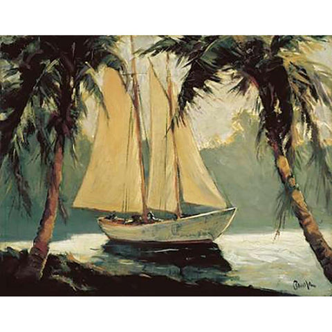 Sailboat, Santa Barbara Black Modern Wood Framed Art Print with Double Matting by Pawla, Frederick