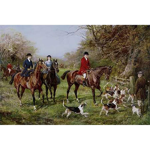 Going To Cover (Man With Red Jacket) Black Modern Wood Framed Art Print with Double Matting by Hardy, Heywood