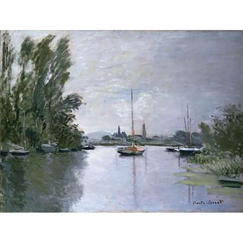 Argenteuil White Modern Wood Framed Art Print by Monet, Claude