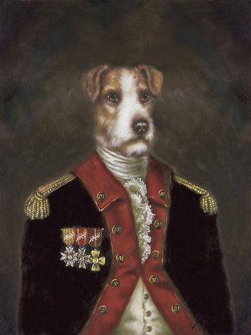 Master Rufus De Terrier Black Ornate Wood Framed Art Print with Double Matting by Massy,