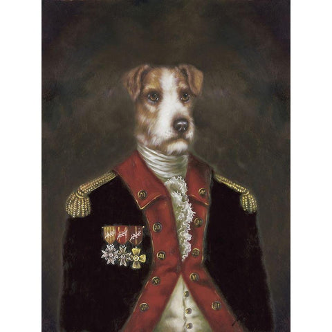 Master Rufus De Terrier White Modern Wood Framed Art Print by Massy,