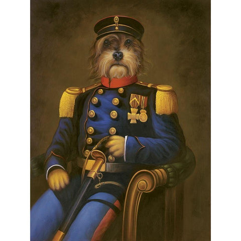 General K. Nine Black Modern Wood Framed Art Print with Double Matting by Massy,