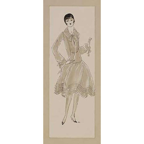 Vintage Lady II White Modern Wood Framed Art Print by Kraus, Elaine