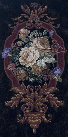 Rose Tapestry I White Modern Wood Framed Art Print with Double Matting by Riddle and Co. LLC,