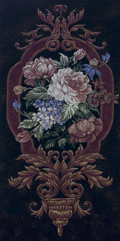 Rose Tapestry II Black Ornate Wood Framed Art Print with Double Matting by Riddle and Co. LLC,